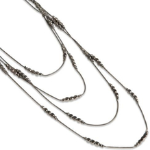 Pearls for Girls halsband 95 cm, antracit 4-radigt