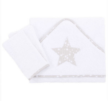 babybay Babyhåndklæde Applikation stjerne perlegrå
