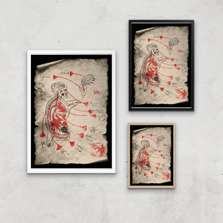 The Witcher Sketched Giclee Art Print - A3 - White Frame