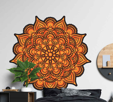 Slaapkamer muurstickers Oranje bloem mandala