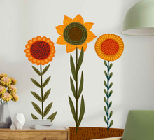 Bloemen stickers Mix van verschillende zonnebloemen
