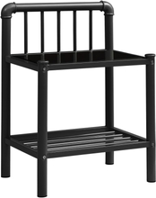 vidaXL Sängbord svart 45x34x62,5 cm metall och glas