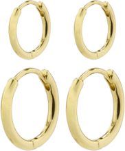 "Ariella Huggie Hoop Earrings 2-In-1 Set Gold-Plated Accessories Jewellery Earrings Hoops Gold Pilgrim"