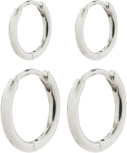 Ariella Huggie Hoop Earrings 2-In-1 Set Gold-Plated Accessories Kids Jewellery Earrings Hoops Sølv Pilgrim*Betinget Tilbud