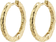"Elanor Rustic Texture Hoop Earrings Gold-Plated Accessories Jewellery Earrings Hoops Gold Pilgrim"