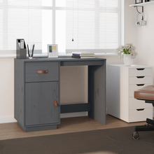vidaXL Skrivebord grå 95x50x75 cm heltre furu