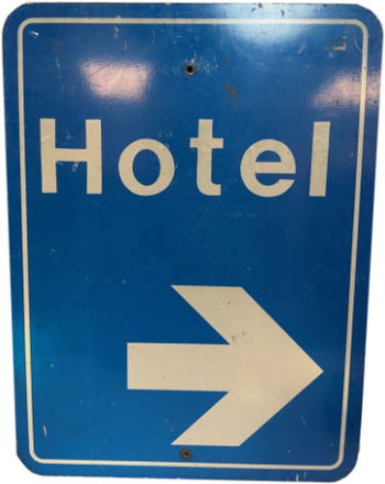 Hotel Arrow Metal Street Sign - Original