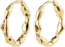 Zion Organic Shaped Medium Hoops Gold-Plated Accessories Jewellery Earrings Hoops Gold Pilgrim