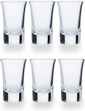 6x Shotglaasjes/borrelglazen inhoud 35 ml van glas