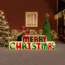 vidaXL Oppblåsbar dekorasjon Merry Christmas med lysdioder 197 cm