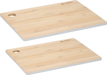Set van 2x stuks snijplanken grijze rand 23 en 28 cm van bamboe hout
