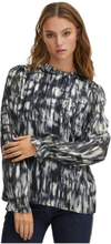 Mønster pulz pzsariah bluse-svarte trykte skjorter bluser