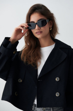 Gina Tricot - Angular sunglasses - solglasögon - Black - ONESIZE - Female