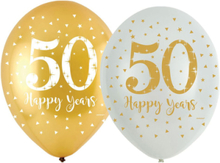 6 stk 27 cm Ballonger med 50 Happy Years Motiv