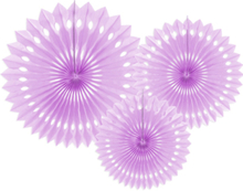 3 stk Lavendelfärgade Dekorfläktar