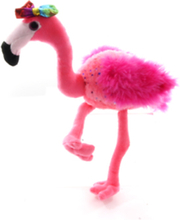 Rosa Flamingo Plyschnalle med Rosett