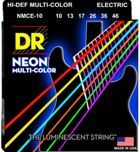 DR Strings NMCE-10 Hi-Def neon multi-color el-gitar-strenger, 010-046
