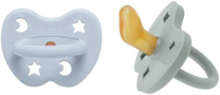 Two-Pack Orthodontic Pacifier 3-36 Months Baby & Maternity Pacifiers & Accessories Pacifiers Blå HEVEA*Betinget Tilbud