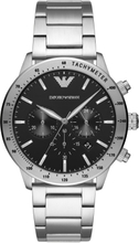 Emporio Armani AR11241 Horloge Mario Chrono staal zilverkleurig-zwart 43 mm