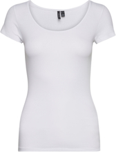 Vmmaxi My Soft Ss U-Neck Noos T-shirts & Tops Short-sleeved Hvit Vero Moda*Betinget Tilbud