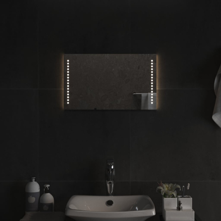 Badeværelsesspejl med LED-lys 50x30 cm