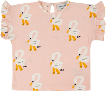 Pelican All Over Ruffle T-Shirt T-shirts Short-sleeved Rosa Bobo Choses*Betinget Tilbud