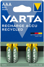 Varta: Recycle Laddningsbart batteri AAA 800 mAh 4-p