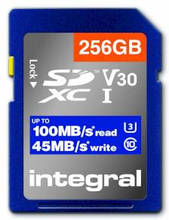 Integral High Speed SDHC/XC V30 UHS-I U3 256GB SD-minneskort
