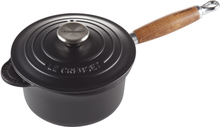 Le Creuset - Signature kasserolle trehåndtak 18 cm svart