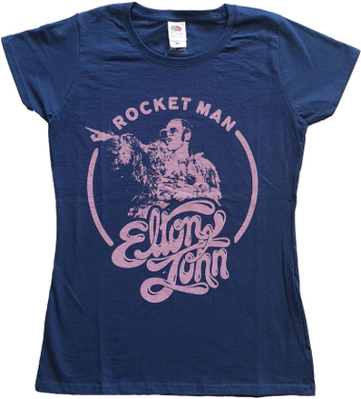 Elton John: Ladies T-Shirt/Rocketman Circle Point (X-Small)