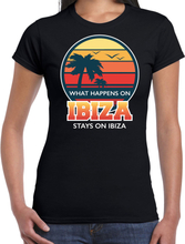 Ibiza zomer t-shirt / shirt What happens in Ibiza stays in Ibiza zwart voor dames