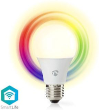 Nedis SmartLife Full Färg Glödlampa | Wi-Fi | E27 | 806 lm | 9 W | RGB / Varm till cool vit | 2700 - 6500 K | Android- / IOS | Glödlampa | 1 st.