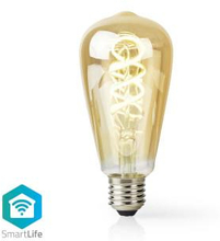 Nedis SmartLife LED vintage lampa | Wi-Fi | E27 | 360 lm | 4.9 W | Varm till cool vit | 1800 - 6500 K | Glas | Android- / IOS | ST64 | 1 st.