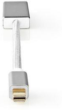 Nedis Mini Displayport-kabel | DisplayPort 1.2 | Mini DisplayPort Hane | DisplayPort Hona | 21.6 Gbps | Guldplaterad | 0.20 m | Rund | Flätad | Silver | Kartong med täckt fönster