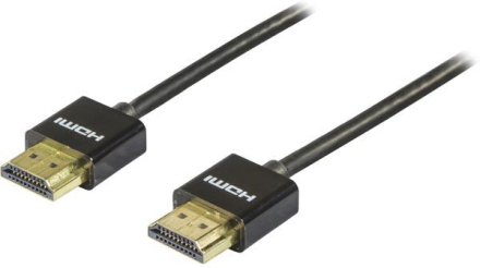 Kbl HDMI 19-pin ha-ha 1m, v 1.4, svart, tunn HDMI-kabel