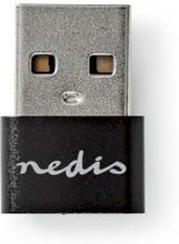 Nedis USB-A Adapter | USB 2.0 | USB-A Hane | USB-C- Hona | 480 Mbps | Rund | Nickelplaterad | Svart | Kuvert