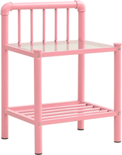 vidaXL Nattduksbord rosa och transparent 45x34,5x62,5 cm metall och glas