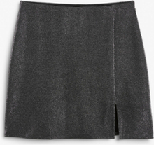 Metallic high waist mini skirt - Black