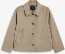 Shirt collar buttoned jacket - Brown