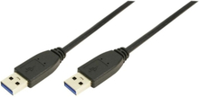 LogiLink 2m USB A - USB A 3.0 M/M, 2 m, USB A, USB A, USB 3.2 Gen 1 (3.1 Gen 1), Hane/Hane, Svart