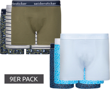 9er Pack seidensticker Cotton Flex oder Stretch Boxer Trunk Herren Boxershorts mit Logo-Bund