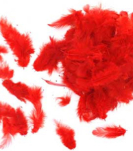 500 stk Små Röda Fjädrar 6-12 cm