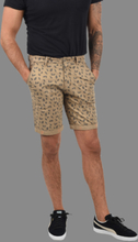 BLEND Herren kurze Hose zeitlose Chino-Shorts mit Feder-Print Allover 20710128 Beige