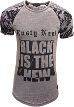 RUSTY NEAL R-15067 Kurzarm T-Shirt sommerliches Herren Statement-Shirt mit Rundhals Grau