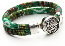 Armband "Tibetan" i bomull -Grön