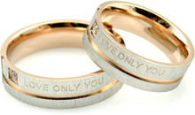 Parringar "Love Only You" i Rostfritt stål -Guld