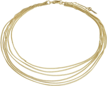 Pause Recycled Ankle Chain Gold-Plated Accessories Jewellery Ankle Chain Gull Pilgrim*Betinget Tilbud