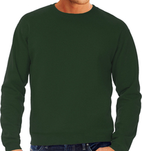 Groene sweater / sweatshirt trui grote maat met ronde hals voor heren
