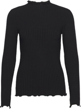 5X5 Solid Trutte Tops T-shirts & Tops Long-sleeved Black Mads Nørgaard