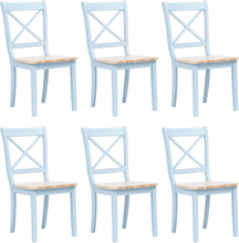 vidaXL Spisestoler 6 stk grå og lys heltre gummitre
